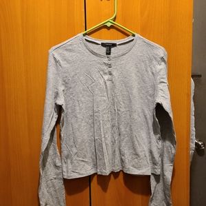 Grey forever 21 long sleeve top size medium